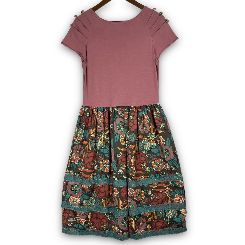 Matilda Jane Mauve Top with Teal & Brown Floral Midi Skirt - Picture 2 of 14